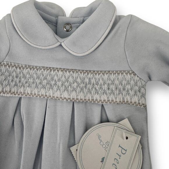 Edgehill Collection Preemie Baby Boy Coverall Lot Smocked Embroidered Dog - Picture 7 of 11